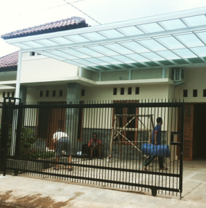 Proses pasang kanopi spandek dan kanopi baja ringan atap spandek