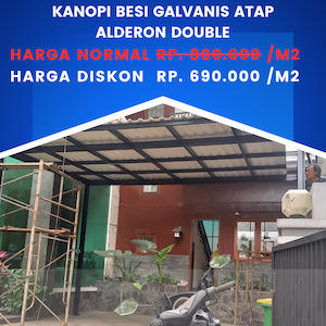 kanopi besi galvanis atap alderon double