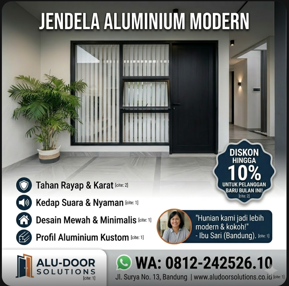 Gambar 1 jendela aluminium anti karat
